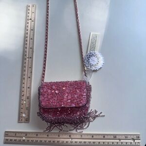 Viral Pink Beaded Women's cross body bag